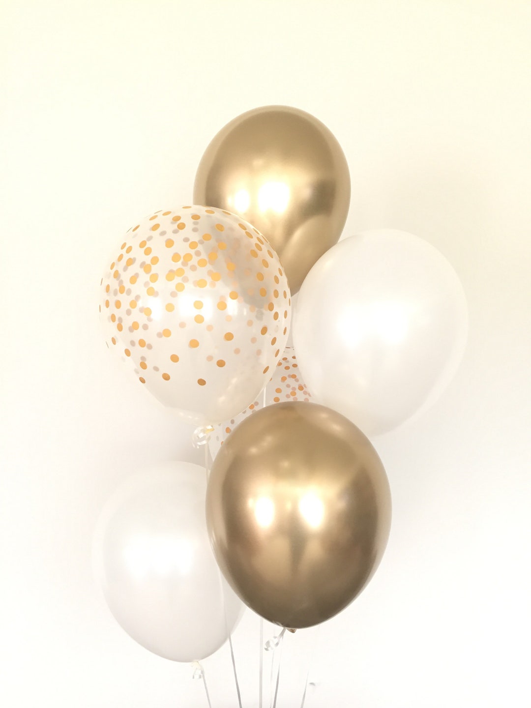 100 Stück Konfetti-Ballons Roségold & Weiß – 30,5 Cm, Für Hochzeit, Babyparty, Geburtstag