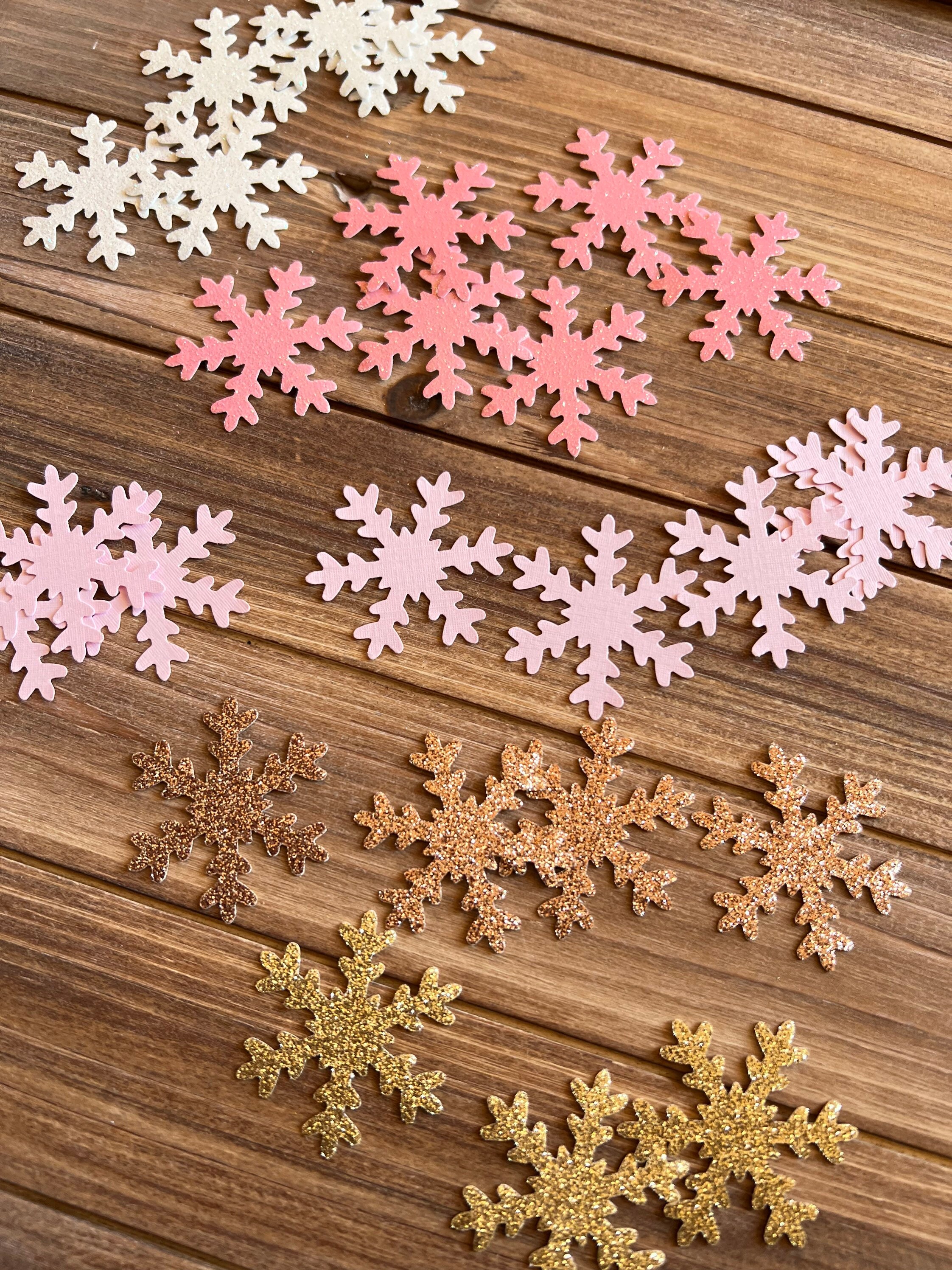 Pink Snowflake Confetti, Glittery Snowflake Table Scatter, Winter  ONEderland Confetti