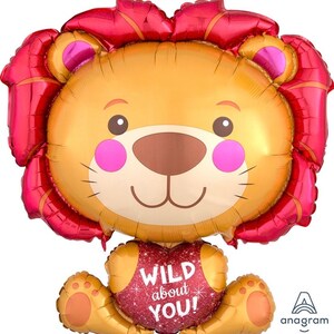 Valentine’s Day Balloons | Lion Wild About You Balloon | Love is Wild Balloon| Be My Valentine Balloon