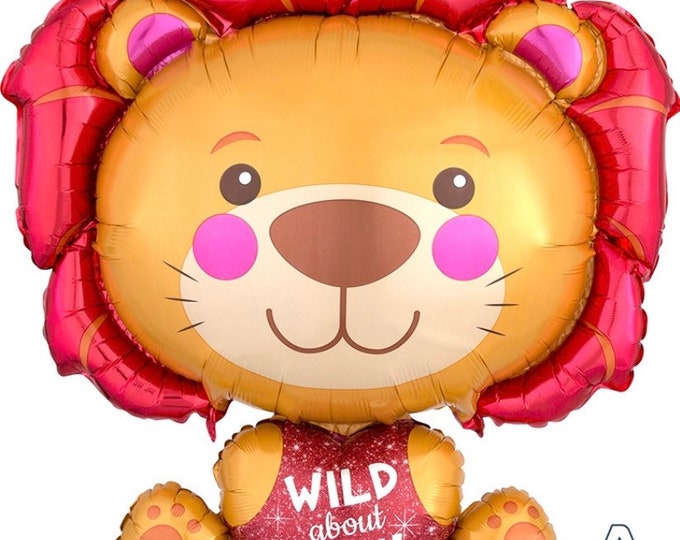 Valentine’s Day Balloons | Lion Wild About You Balloon | Love is Wild Balloon| Be My Valentine Balloon