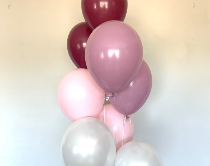 Mauve and Burgundy Balloons | Sangria Balloons | Mauve Bridal Shower | Burgundy Graduation Balloons