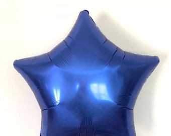 Navy Blue Star Balloon | Twinkle Little Star Balloons | Birthday Party Decor | Galaxy Birthday Balloons | Navy Star | Out of This World Bday