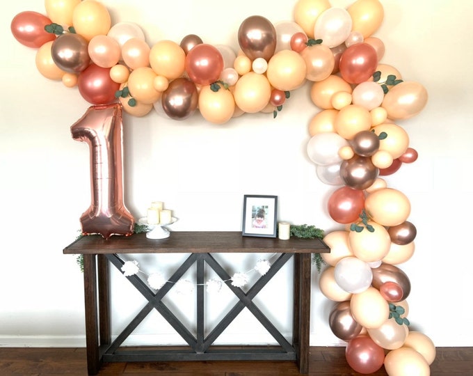 Rose Gold and Blush Balloon Garland | Rose Gold Bridal Shower Decor | Blush Baby Shower | Rose Gold First Birthday