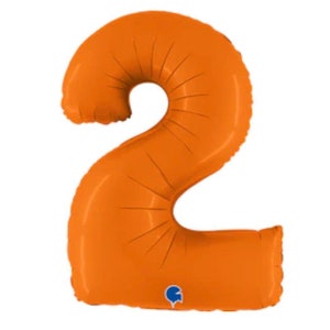 Balão laranja número 2 | Dois lindos balões de Mylar laranja com números | Balões metalizados laranja | Segundo aniversário da Little Pumpkin | Nossa pequena abóbora