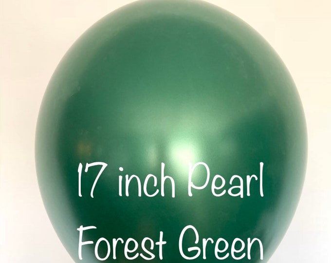 17 inch Pearl Forest Green Balloons | Hunter Green Birthday Party Decor | Woodland Baby Shower Party Decor | Forest Green Bridal Shower