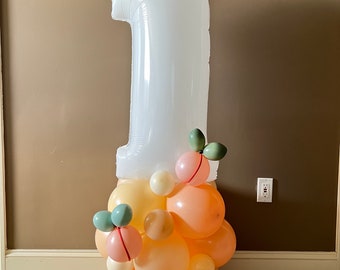 Sweet As A Peach Balloon Tower Kit | Peach First Birthday Balloons | Sweet to Be One Birthday Party | Peach Balloons