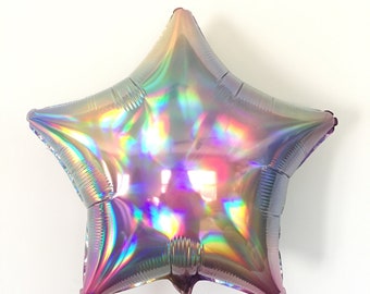 Pastel Rainbow Star Balloon | Twinkle Little Star Balloons | Rainbow Birthday Decor | Unicorn Birthday Party Decor | Galaxy Birthday