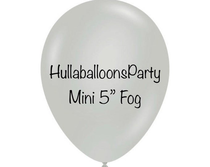 Mini Fog Balloons | 5” Fog Latex Balloons | Blue Gray Birthday Party Decor | Beach Bridal Shower Decor | Beach Baby Shower