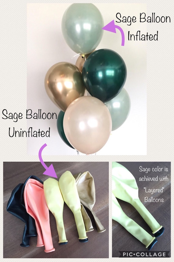 60 Pezzi Palloncini Oro Verde Salvia Kit,12 Pollici Palloncini Compleanno Elio Lattice Naturale per Feste,Palloncino Colorati Misti Palloncino Coriandoli per Compleanno Matrimonio Baby Shower