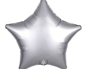 Platinum Silver Star Balloon | Twinkle Little Star Balloons | Birthday Party Decor | Galaxy Birthday Balloons | Silver Star Balloons