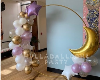 Lavender Twinkle Little Star Balloons | Twinkle Little Star Baby Shower | Moon and Star Balloons | Gender Reveal Balloons | Lavender Galaxy