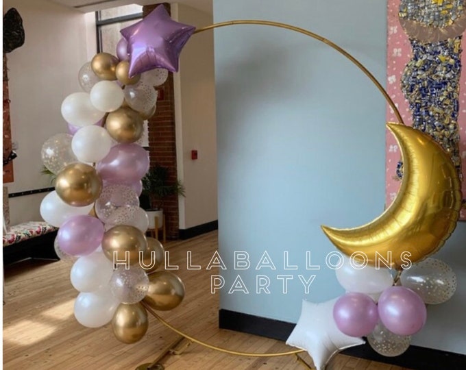 Lavender Twinkle Little Star Balloons | Twinkle Little Star Baby Shower | Moon and Star Balloons | Gender Reveal Balloons | Lavender Galaxy