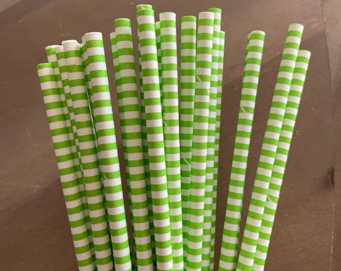 Lime Green Straws | Green Striped Straws | Citrus Baby Shower | Citrus Straws | Citrus Bridal Shower