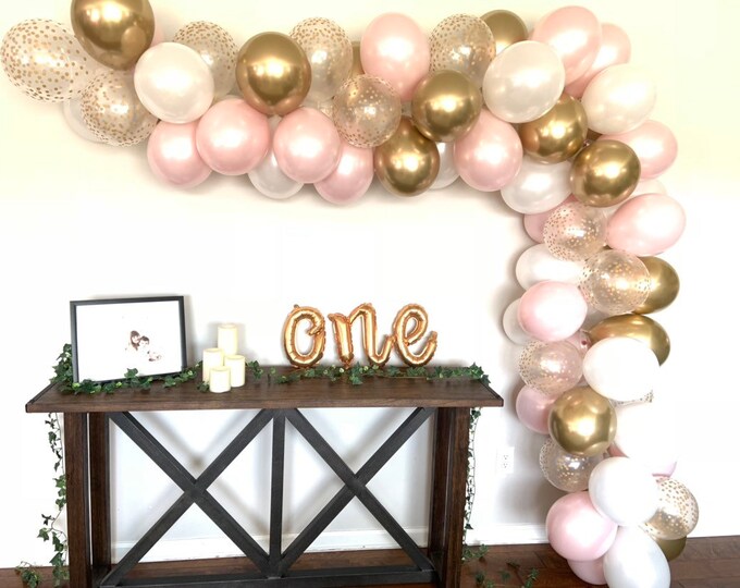 Pink Blush Balloon Garland DIY Kit | Pink Blush Bridal Shower Decor | Pink Blush Baby Shower Decor | First Birthday Balloon Garland Backdrop