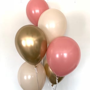 Globos de rubor y rosa / Decoración de boda de rubor / Decoración de boda de rosa / Globos de palisandro / Decoración de ducha nupcial de rosa