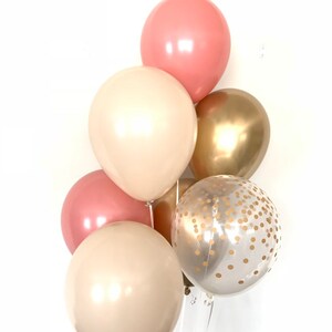 Globos de rubor y rosa / Decoración de boda de rubor / Decoración de boda de rosa / Globos de palisandro / Decoración de ducha nupcial de rosa
