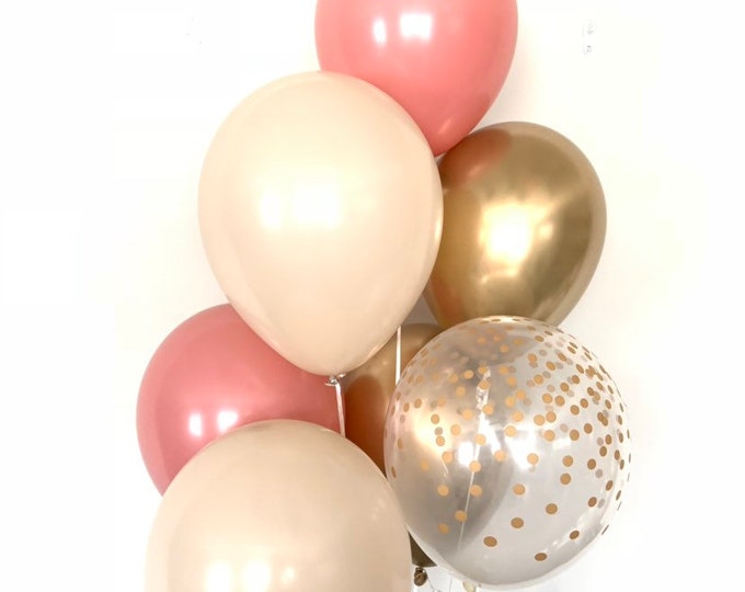 Blush and Rose Balloons | Blush Wedding Decor | Rose Wedding Decor | Rosewood Balloons | Rose Bridal Shower Decor