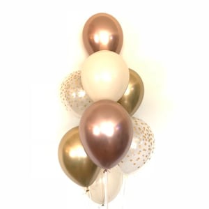 Chrome Rose Gold Balloons | Chrome Gold Balloons | Rose Gold and White Sand Balloon | Blush Balloons | Blush Bridal Shower