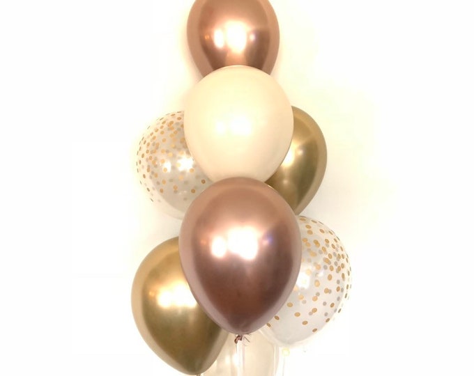 Chrome Rose Gold Balloons | Chrome Gold Balloons | Rose Gold and White Sand Balloon | Blush Balloons | Blush Bridal Shower