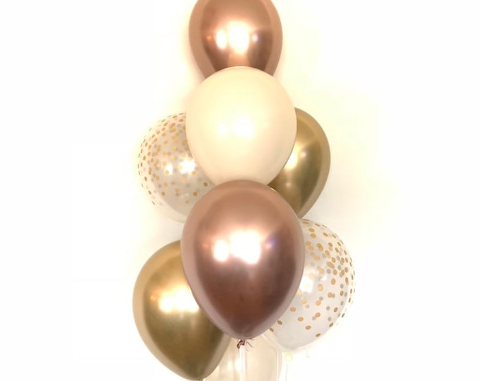 Chrome Rose Gold Balloons | Chrome Gold Balloons | Rose Gold and White Sand Balloon | Blush Balloons | Blush Bridal Shower