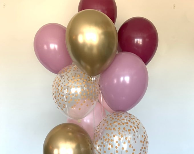 Mauve and Burgundy Balloons | Sangria Balloons | Mauve Bridal Shower | Burgundy Graduation Balloons