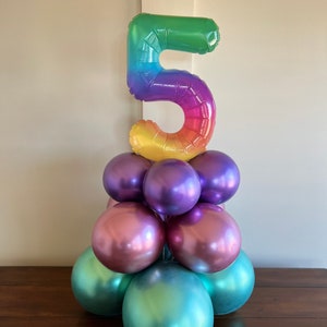 Fifth Birthday Balloon Centerpiece | 5th Birthday Balloons | Fifth Birthday Tabletop Balloons | Table Numbers
