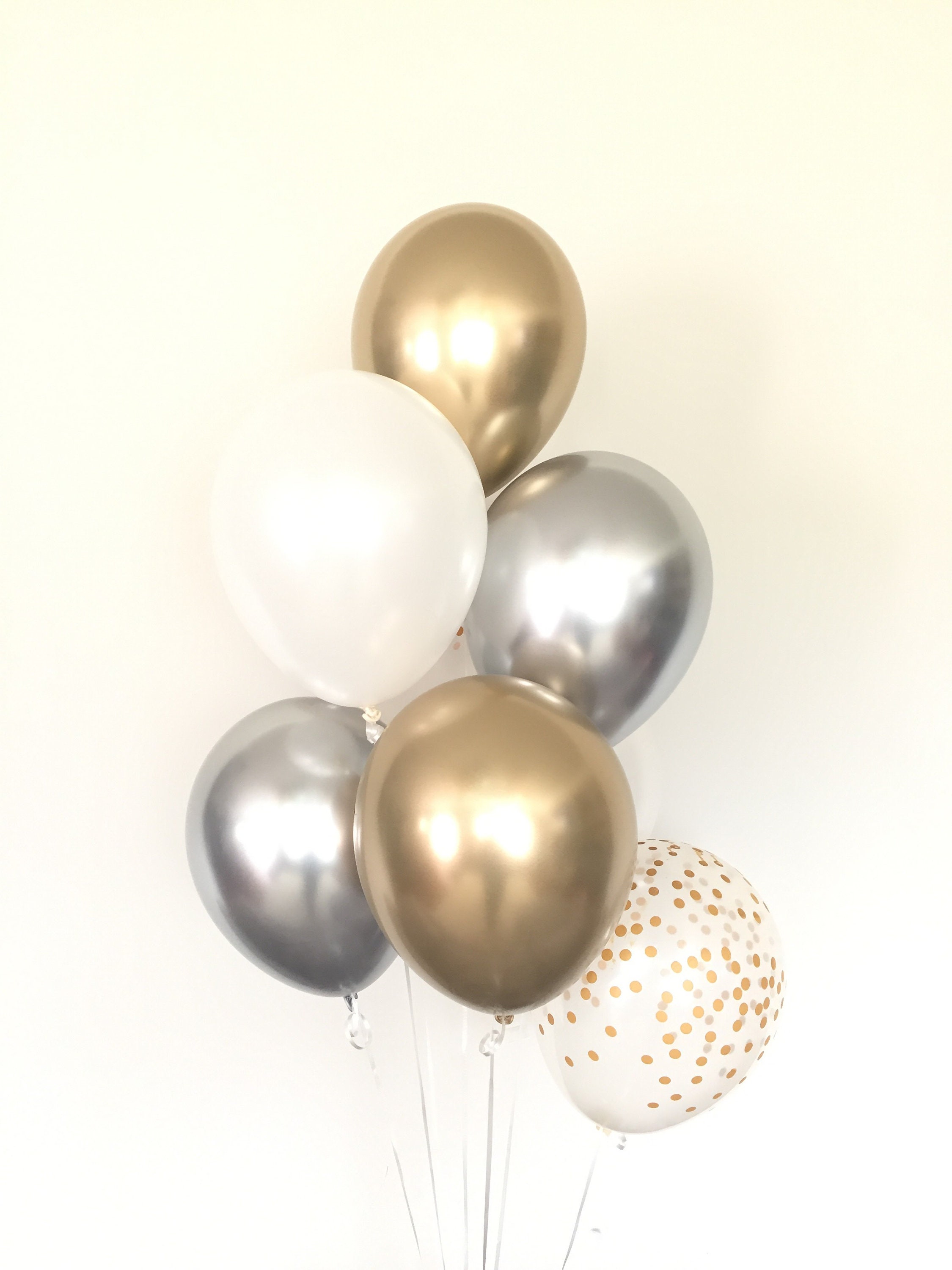 PartyDeco- Conf. 4 Pesetti per Palloncini Elio, Colore Oro, 130 g, CZ1-019