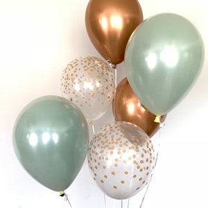 Sage Green Balloons | Succulent Bridal Shower Decor | Copper and Sage Balloons | Succulent Baby Shower Decor | Cactus Party Decor | Sage and