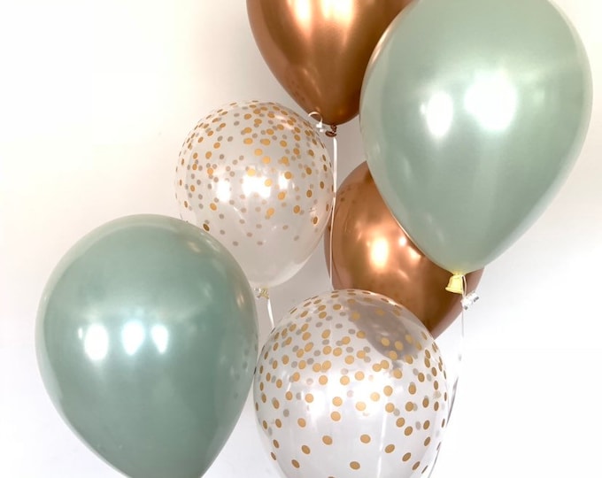 CUSTOM LISTING for Sara: Sage and Copper Balloons