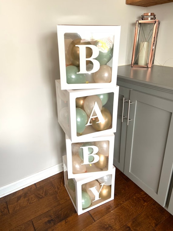 Baby Balloon Boxes Baby Shower Blocks Custom Baby Blocks Etsy