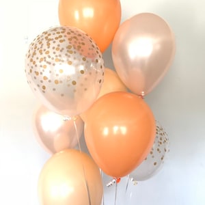 Orange Balloons | Little Cutie Balloons | Orange and Blush Balloons | Tangerine Balloons | Citrus Bridal Shower Decor | Citrus Wedding