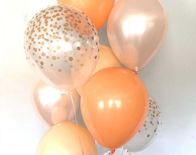 Orange Balloons | Little Cutie Balloons | Orange and Blush Balloons | Tangerine Balloons | Citrus Bridal Shower Decor | Citrus Wedding