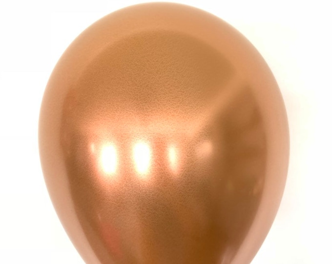 Chrome Copper Balloons | Copper Latex Balloons | Chrome Birthday Party Decor | Copper Bridal Shower Decor | Fall Baby Shower Decor