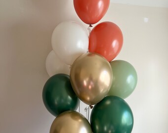 Fall Balloons | Burnt Orange and Forest Green Balloons | Little Pumpkin Balloons | Little Pumpkin Baby Shower Decor | Fall Bridal Shower