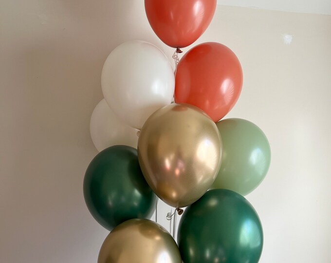 Fall Balloons | Burnt Orange and Forest Green Balloons | Little Pumpkin Balloons | Little Pumpkin Baby Shower Decor | Fall Bridal Shower