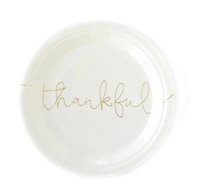 Thankful Paper Plates Friendsgiving Decor Thanksgiving Party Decor Thanksgiving Paper