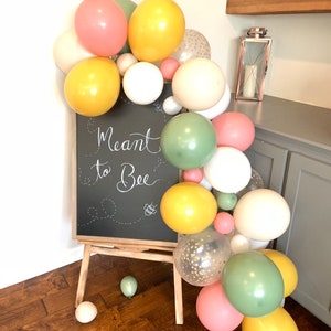 Eucalyptus and Rosewood Balloon Garland | White And Eucalyptus Bridal Shower Decor | Honeybee Baby Shower | Meant To Bee | Boho Rainbow
