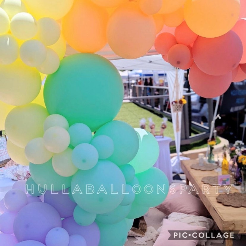 16 Foot Rainbow Pastel Balloon Garland and Arch Kit