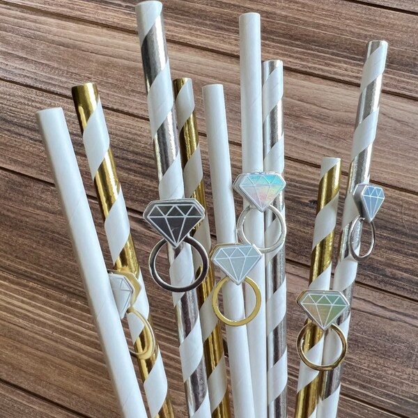 Bridal Party Straws Etsy