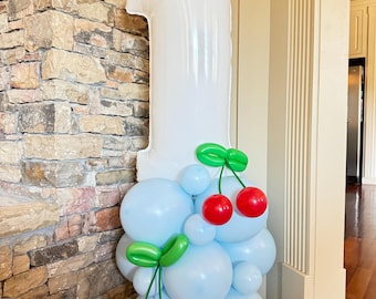 Cherry Balloon Tower Kit | She’s our Cherry on Top First Birthday Balloons | Sweet to Be One Birthday Party | Cherry Balloons | Sweet One