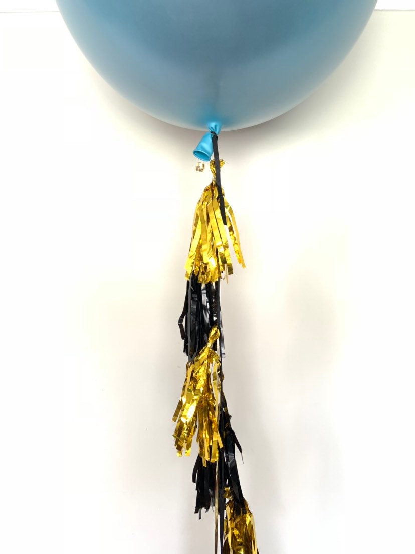 Black and Gold Tassels Junbo Balloon Tassels Gold Bridal Shower