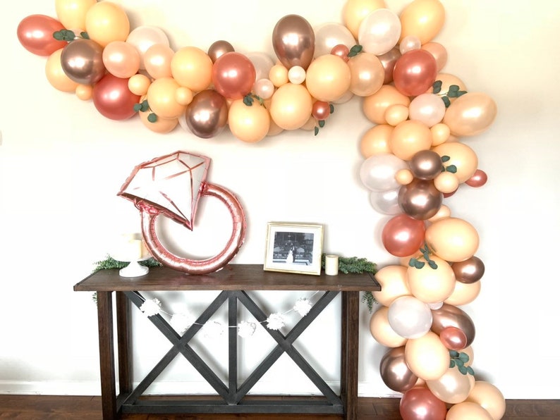Rose Gold Diamond Ring Balloon Rose Gold Bridal Shower Decor Wedding Ring Balloon Photo Prop Rose Gold Bridal Shower Balloons