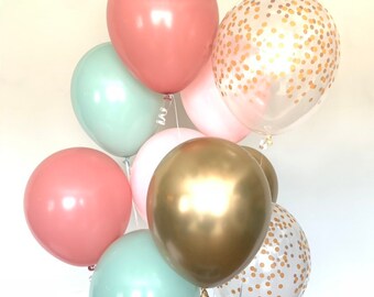 Boho Rainbow Balloons | Rosewood and Matte Pink Balloons | Boho Birthday Balloons | Worth The Wait Bridal Shower