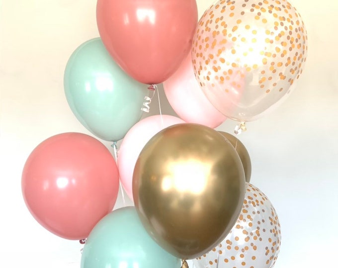 Boho Rainbow Balloons | Rosewood and Matte Pink Balloons | Boho Birthday Balloons | Worth The Wait Bridal Shower