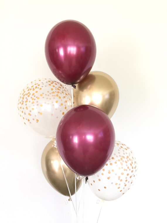 Set Di 120 Palloncini Bordeaux E Oro – 100 Palloncini Color Bordeaux E 20 Con Coriandoli Dorati, 30 Cm – Kit Decorativo Per Matrimoni, Compleanni E Feste