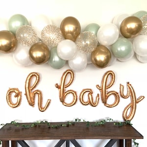 Sage Green and White Balloon Garland DIY Kit | Sage Green and White Bridal Shower Decor | Green Baby Shower | Wedding Balloon Garland Photo
