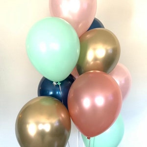 Pink Blush Balloons | Blush and Gold Balloons | Mint and Blush Balloons | Rose Gold and Navy Bridal Shower Decor | Blush Baby Shower