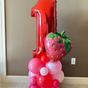 Kit torre di palloncini alla fragola / Palloncini Berry First / Festa di compleanno Berry Sweet to Be One / Baby Shower Berry Sweet / Palloncini alla fragola