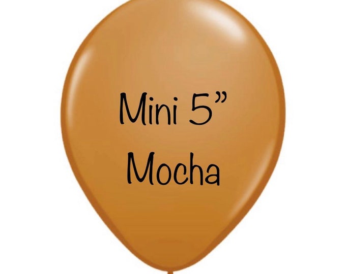 Mini Mocha Balloons | Air Fill Mocha Balloons | Mini 5” Latex Balloons | Mocha Balloon Garland | Rustic Balloons