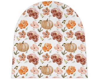 Gorro de bebé Little Pumpkin Gorro de bebé de calabaza naranja y ruborizado